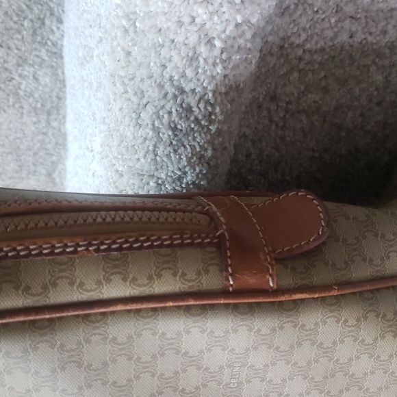 Celine Tan/Brown Leather/Coated Canvas Briefcase Document case Authentic Vintage - Picture 4 of 17